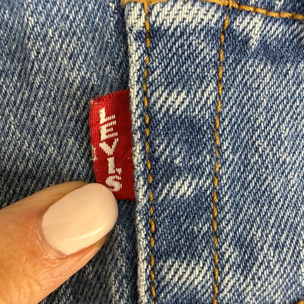Levi's Premium Wedgie Straight Jeans Women's 25 (2) Blue Big E Button Fly EUC - Picture 7 of 16
